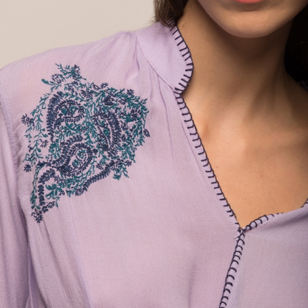 JACHS Girlfriend Embroidered Crossover Blouse - Picture 2 of 3